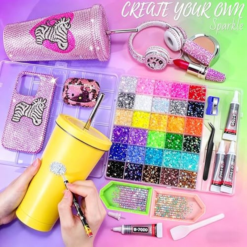 40,000 Pcs Bedazzling Rhinestones Kit with B7000 Glue & Tools