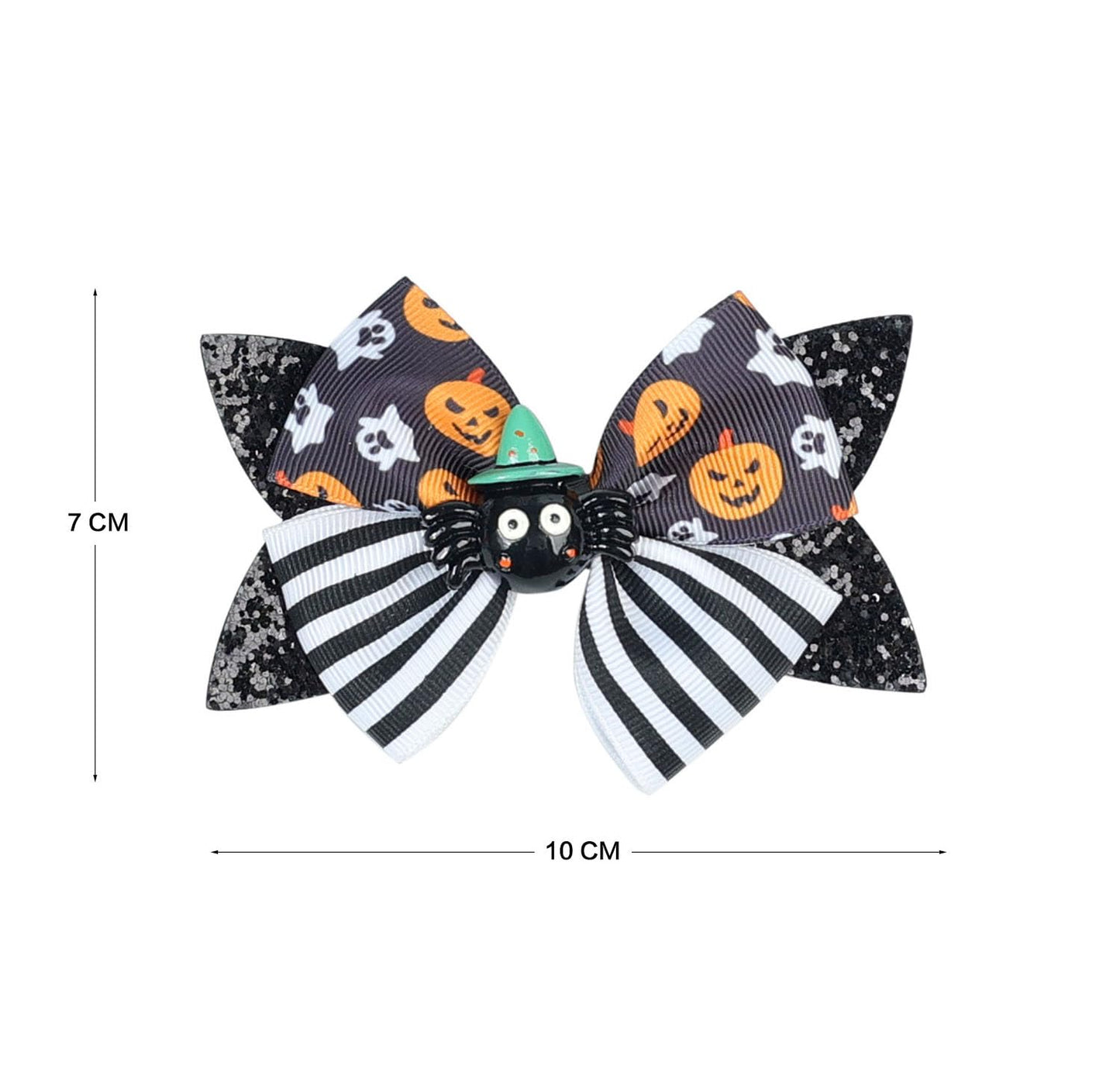 Koolgil Baby Girl's Cute Bowknot Hair Clips Halloween Bat Wing Hair Clips Pumpkin Head Hair Clips (C- Orange 1)