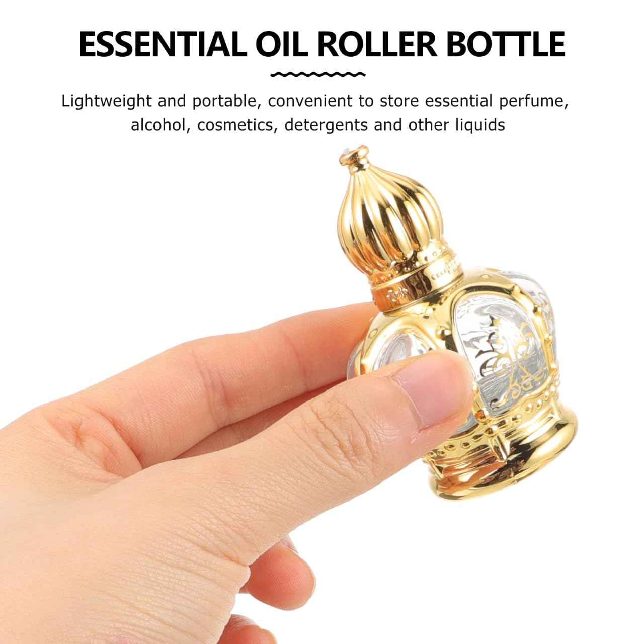 DOITOOL 2 Pack Glass Holy Water Bottles 10ml Empty Holy Water Containers Refillable Glass Roll on Bottles Essential Oil Containers for Catholic Christian Baptism Party Church