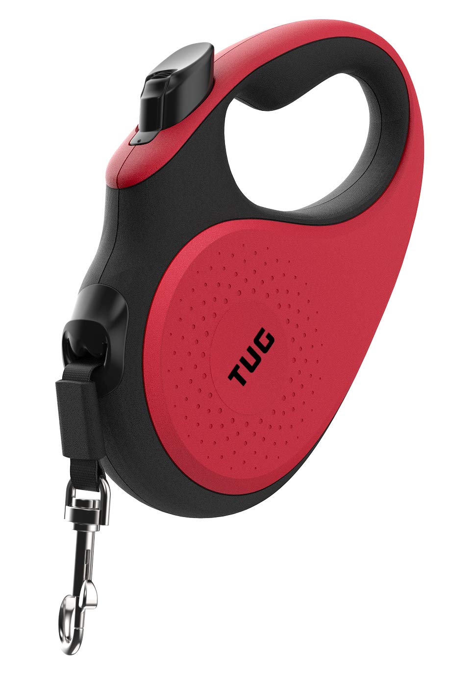 TUG 360° Tangle-Free Retractable Dog Leash with Anti-Slip Handle | 16 ft Strong Nylon Tape | One-Handed Brake, Pause, Lock (Small, Red)