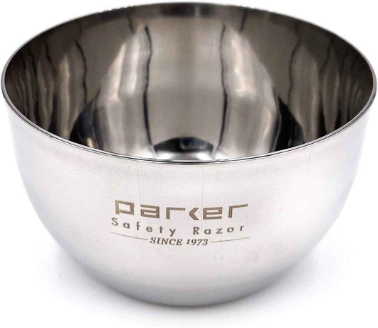 Parker Deluxe Unbreakable Stainless Steel Shaving Bowl – for use with your favorite Shave Soap or Lathering Shaving Cream