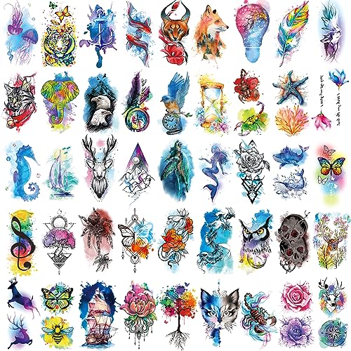 JEEFONNA 86 Sheets Temporary Tattoos - Waterproof Fake Tattoos