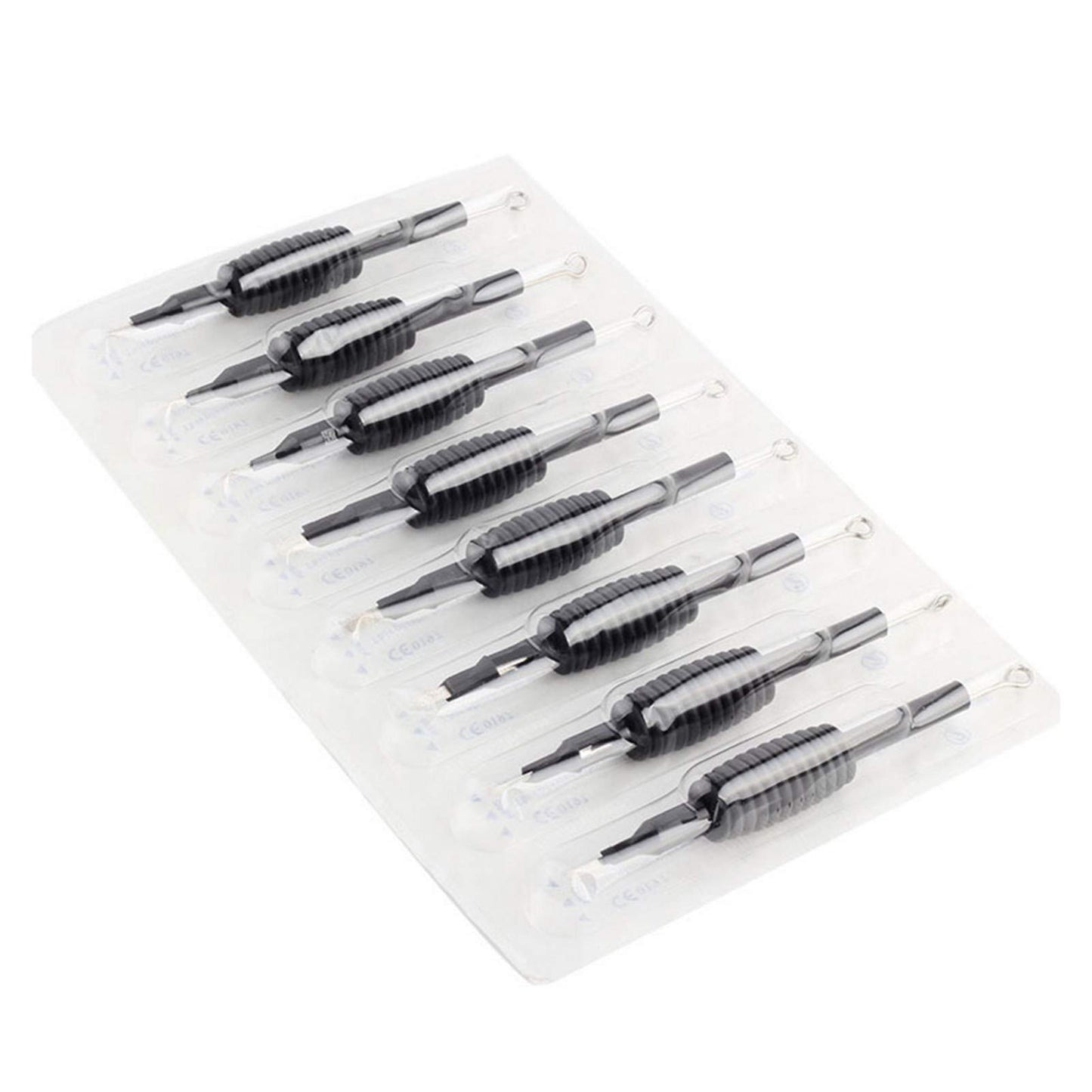 50PCS Disposable Sterilized Conjoined Tattoo Needles and Tubes Grip 9RL(19mm)