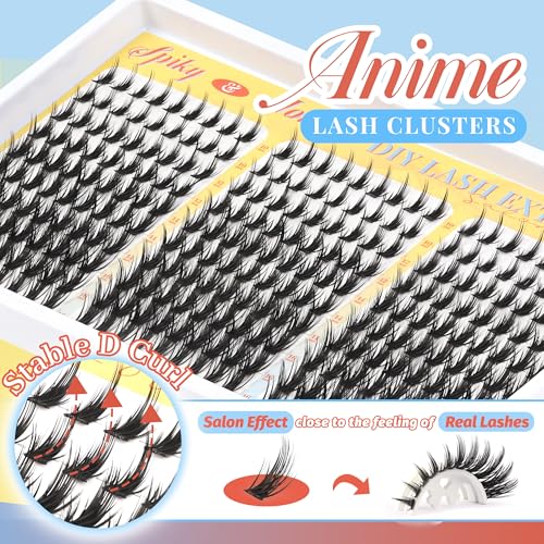Manga Spiky Cluster Lashes 270Pcs D Curl 10-16mm DIY