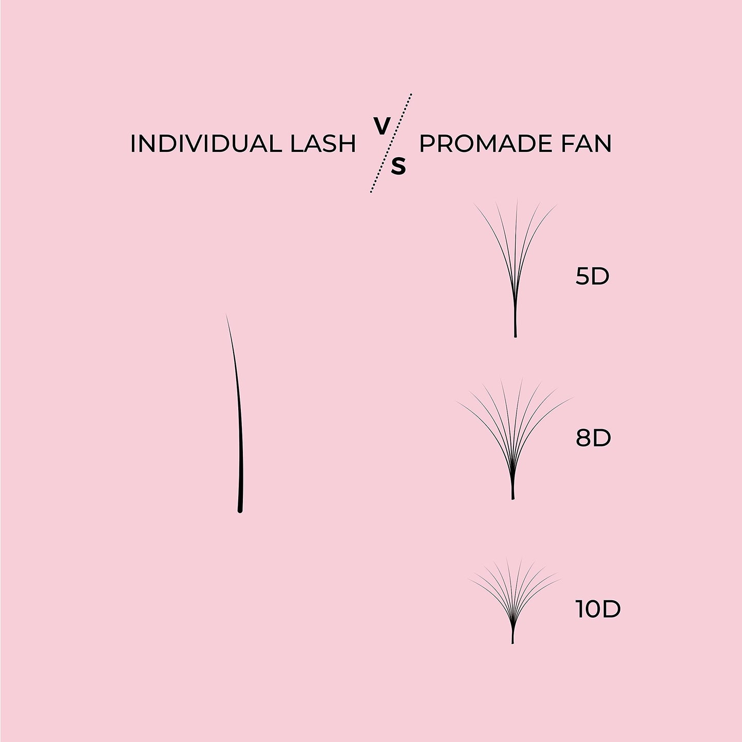 LLBA Promade Fans | Handmade Volume Eyelashes | Multi Selections From 3D To 16D | C CC D DD L M Curl | Thickness 0.03 ~ 0.1 mm | 8 - 20mm Length | Long Lasting | Easy Application (5D-0.05 C 13 mm)