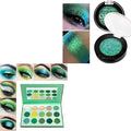 Afflano Green Eyeshadow Palette - MultiChrome Forest Emerald Green Glitter Eyeshadow, Highly Pigmented Chrome Shimmer Eye Shadow