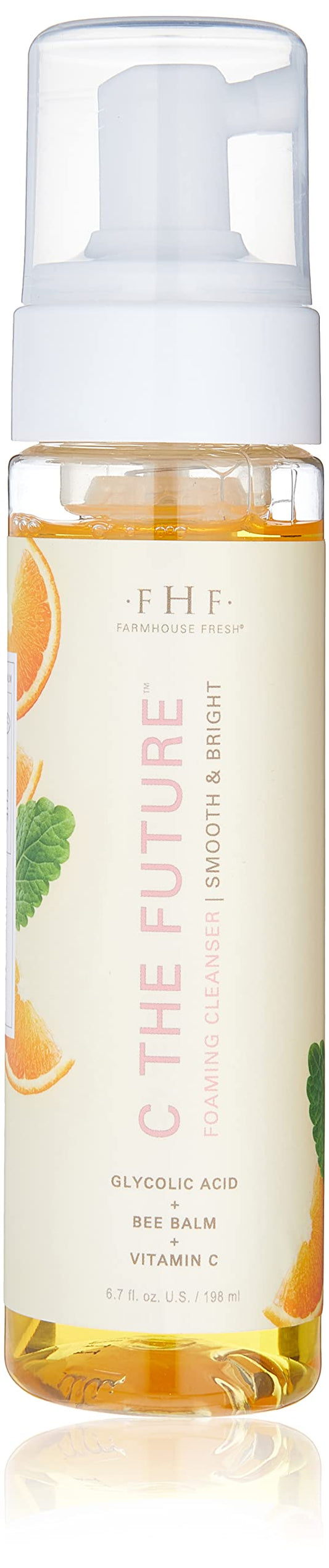 FarmHouse Fresh Foaming Face Wash, Cleanser. Hyaluronic Acid, Vitamin C, Glycolic Acid. C the Future Foam Facial Cleanser, 1.7 Fl Oz