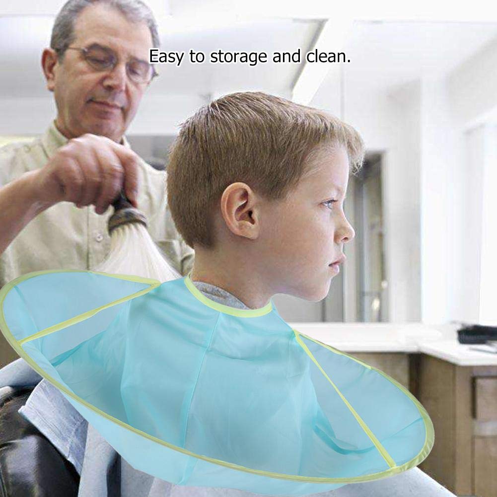 Mumusuki Hair Cutting Cloak Umbrella Cape Nylon Haircut Salon Hairdresser Clothes for Children Kids Adult Hairdressing Kit (Blue)