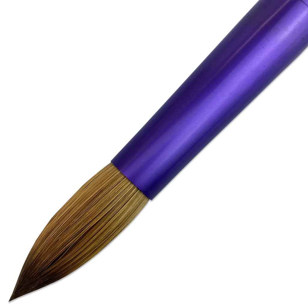 Pana USA Acrylic Nail Brush100% Pure Kolinsky Hair New Limited Edition Beige Purple Wood Handle with Purple Ferrule Round Shaped Style (Size # 12)