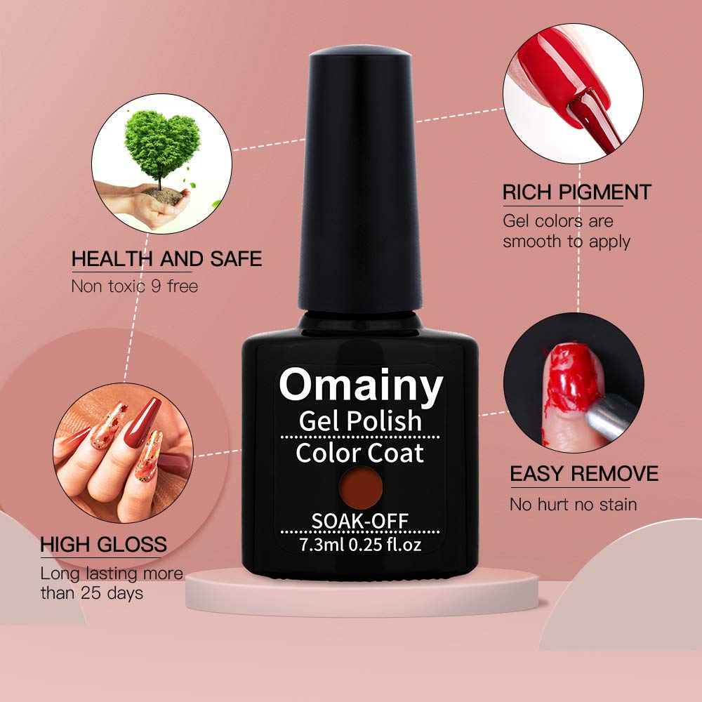 Omainy Gel Nail Polish Set -Color Changing Gel Nail Polish Set Purple Blue Pink Red Laverder Wind Red Black Color Changing Gel Polish Soak Off UV LED Thermal Temperature Art (8PC003)