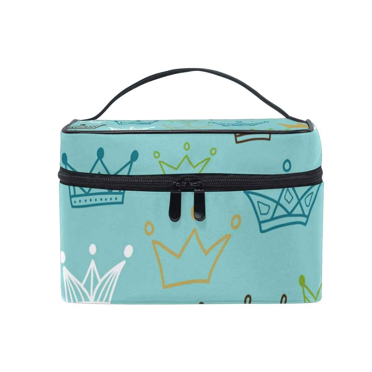 Makeup Train Cases Crowns Travel Cosmetic Bag Portable Artist Storage Bag Organizer for Womens