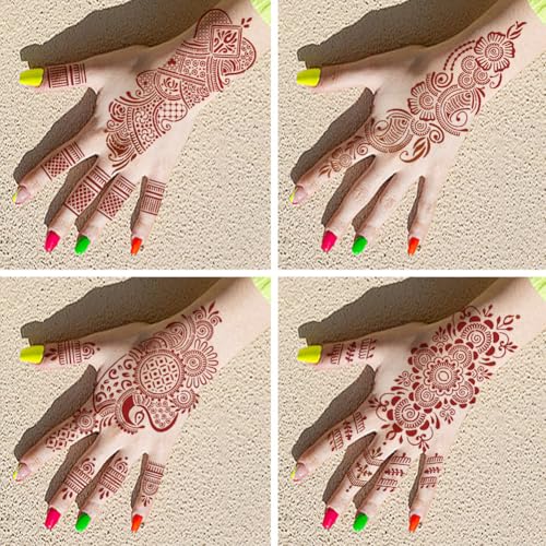 Henna Tattoo Stencil Kit - 9 Reusable PVC Templates