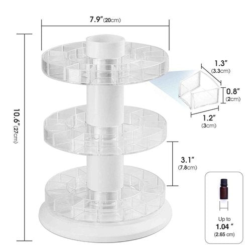 J JACKCUBE DESIGN Rotating Essential Oil Display Stand Spinning Rack for 45 Bottles(up to 72) Organizer 3 Tier Storage Holder -MK505B (3 Tier)