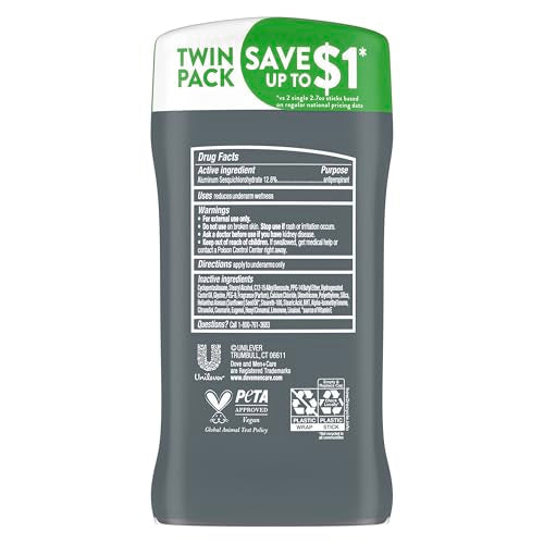 Dove Men+Care Extra Fresh Antiperspirant Deodorant Twin Pack 2.7oz