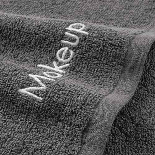 Arkwright Makeup Towels - Pack of 6 - Soft & Gentle Cotton Washcloth Face Make Up Remover, Reusuable Eraser Cloth Essentials for Hosts & Artists, 13 x 13 in, Grey