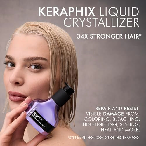 Nexxus KERAPHIX Liquid Crystallizer Hair Strengthening Treatment Reconstructive Leave-In For Damaged Hair Powered by KRT Keratin Resistance Therapy with Liquid Crystal Amino Acids 3.3 fl oz