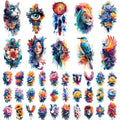 Watercolor Temporary Tattoos - 40 Sheets Flowers & Animals