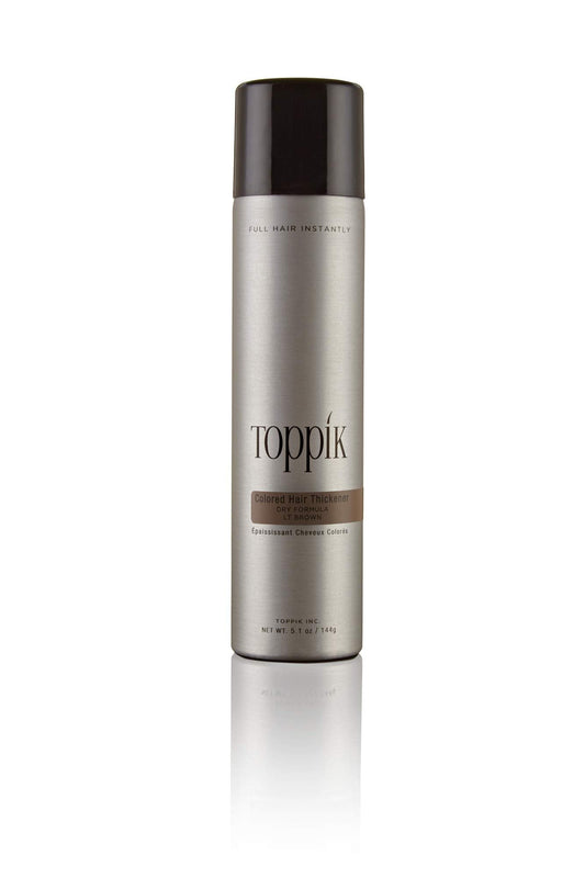 Toppik Colored Hair Thickener, Light Brown, Volumizing Root Touch Up Concealer Hair Color Spray, Colored Spray for Root Touch Up, Cover Up, Hair Thickening, Hair Building Fiber Spray, 5.1oz Spray