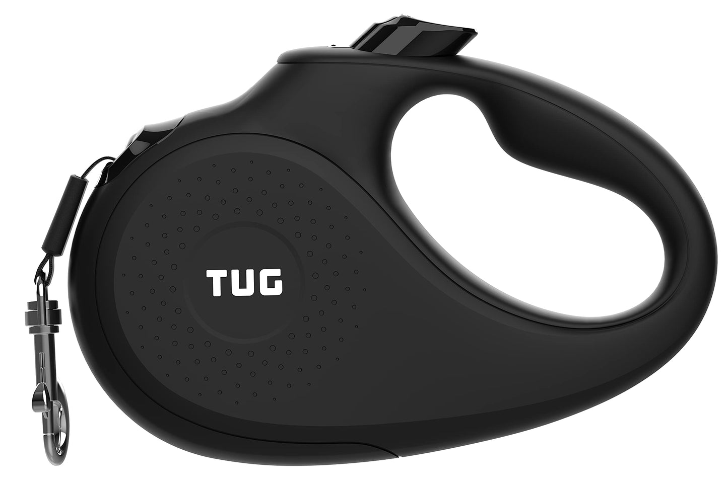 TUG Monochrome XL 360° Tangle-Free Retractable Dog Leash | 26 ft Strong Nylon Tape | One-Handed Brake, Pause, Lock (Extra Large, Black)