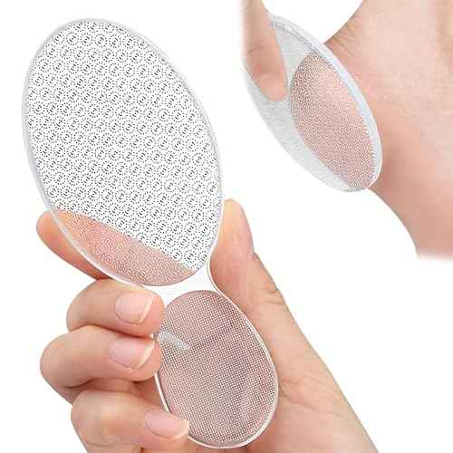 Glass Foot File 8-Shaped Rough and Smooth Sides Callus Remover Feet Heel Scrubber Dead Skin Scraper Pumice Stone Professional Pedicure Tools for Women and Men