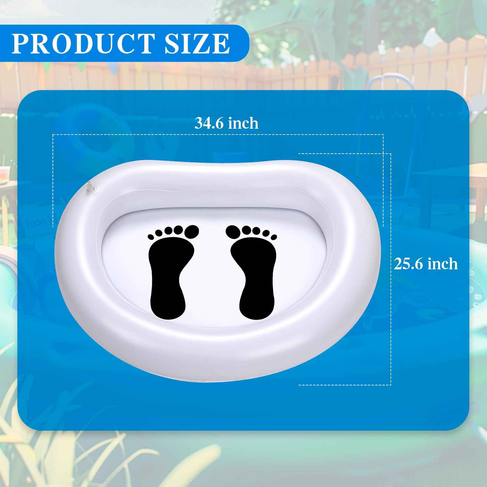 Inflatable Pool Foot Bath Basin, Folding Pool Foot Wash Basin Tub-Portable for Outdoor Backyard and Swimming Pools
