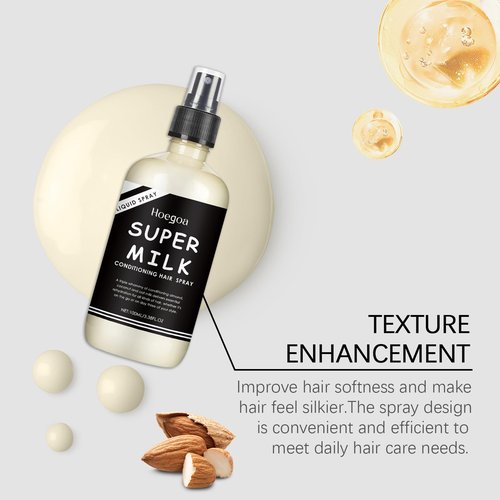 Grospe Super Milk Conditioning Hair Primer, Super Milk Hair Conditioner Spray, Suitable for Women, Smooth and Nourish Hair, 3.57 Fl.Oz