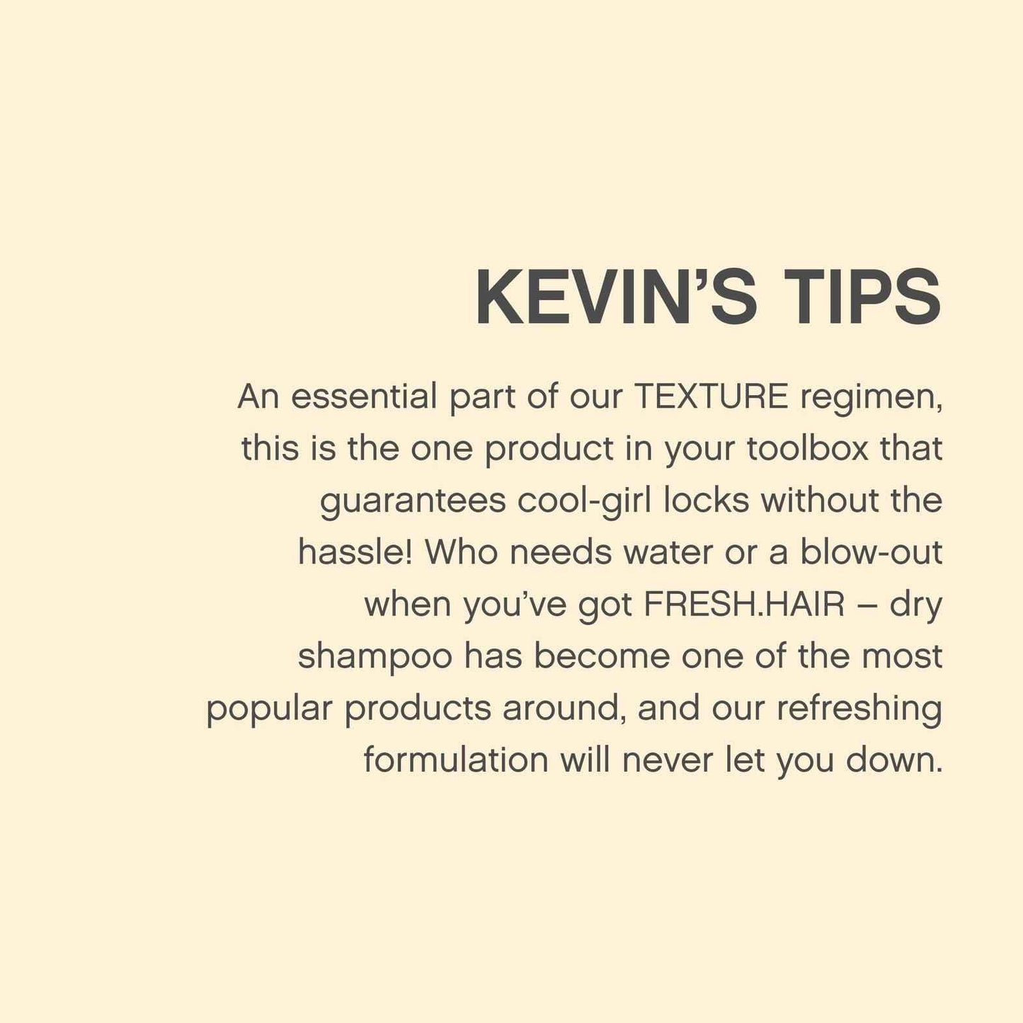 KEVIN.MURPHY FRESH.HAIR - Dry Shampoo Spray - For All Hair Types - Sulphate-Free Dry Shampoo - 250 mL / 8.45 fl oz