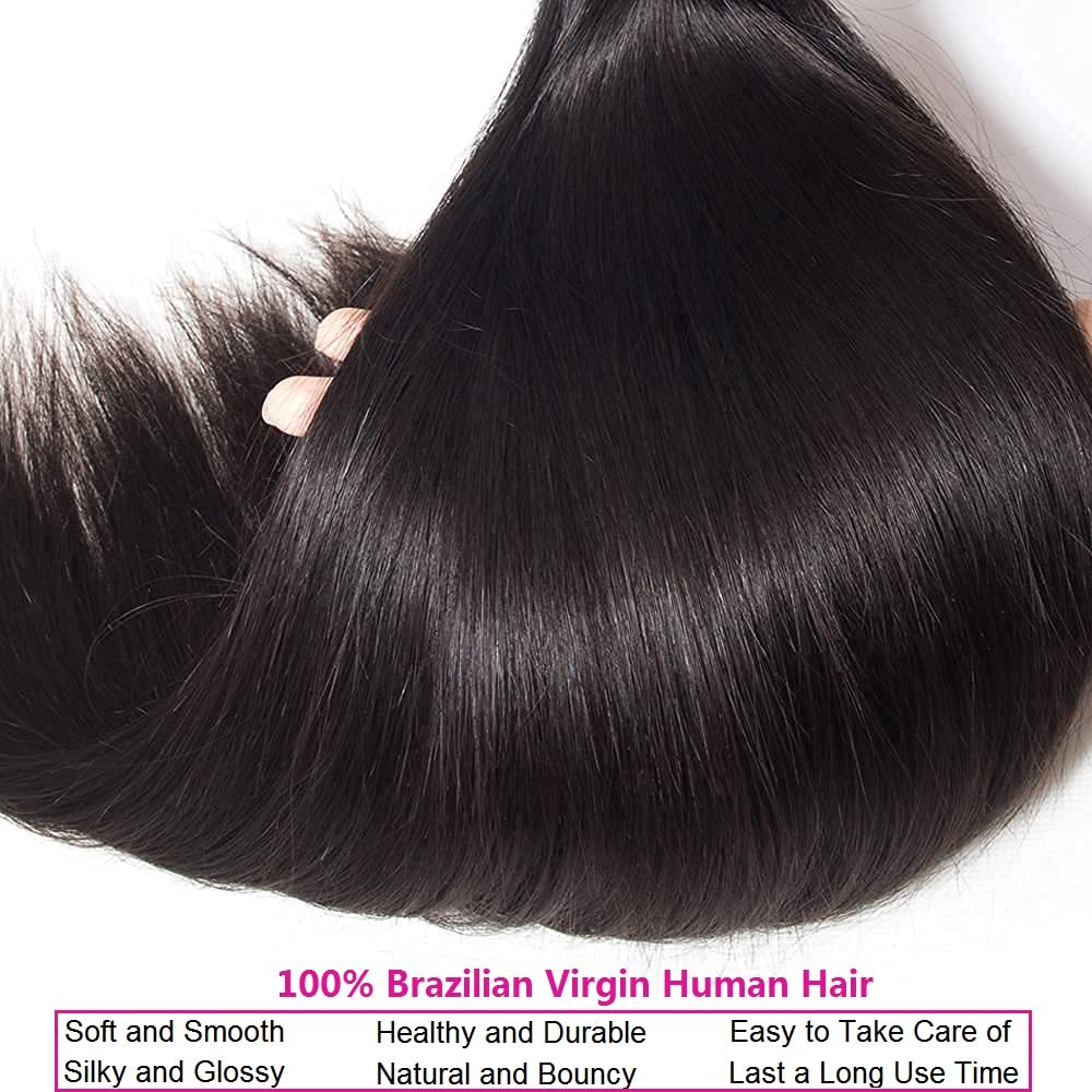 10A Straight Hair Bundles Brazilian 18 20 22 Inch 100% Unprocessed Virgin Hair Straight Weave Bundles Human Hair 3 Bundles Deals