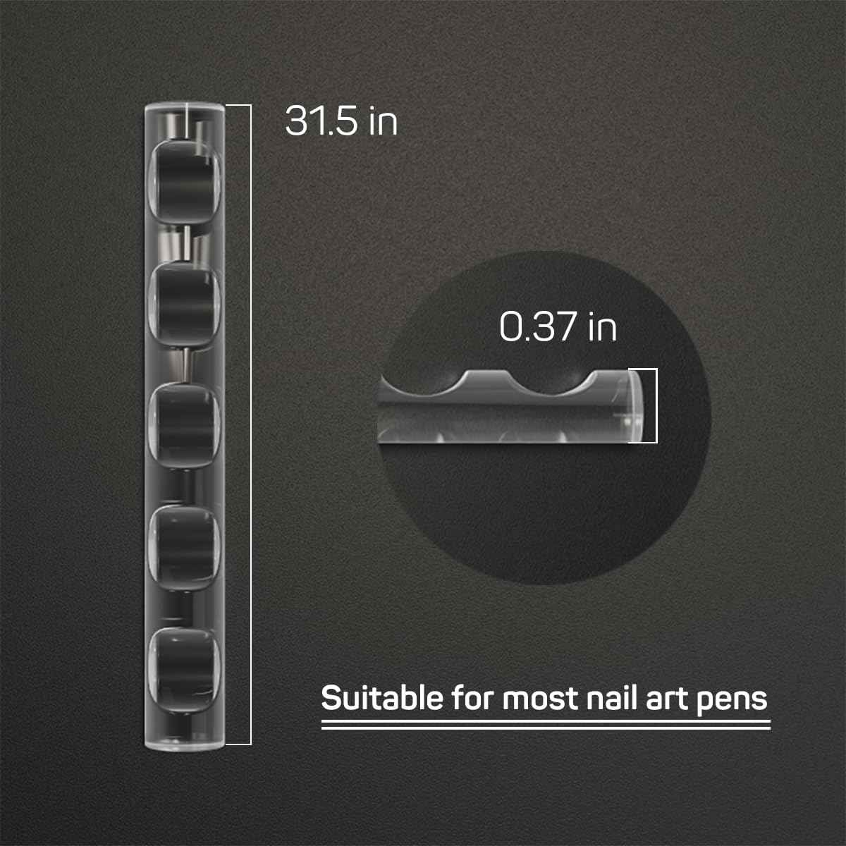 3zorqinron 2 Pcs Crystal Bar Pen Holder, Acrylic Nail Art Painting Pen Brush Stand for Drawing Pens, Nail Gel Polish Pen Brush Stand Holder Manicure Tool.