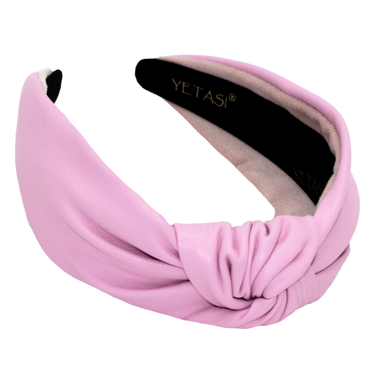 YETASI Headbands for Women Pink Levender Unique Head bands for Women's Hair Faux Leather Knotted Headband is a Top Knot Womens Headbands Fashion Designer