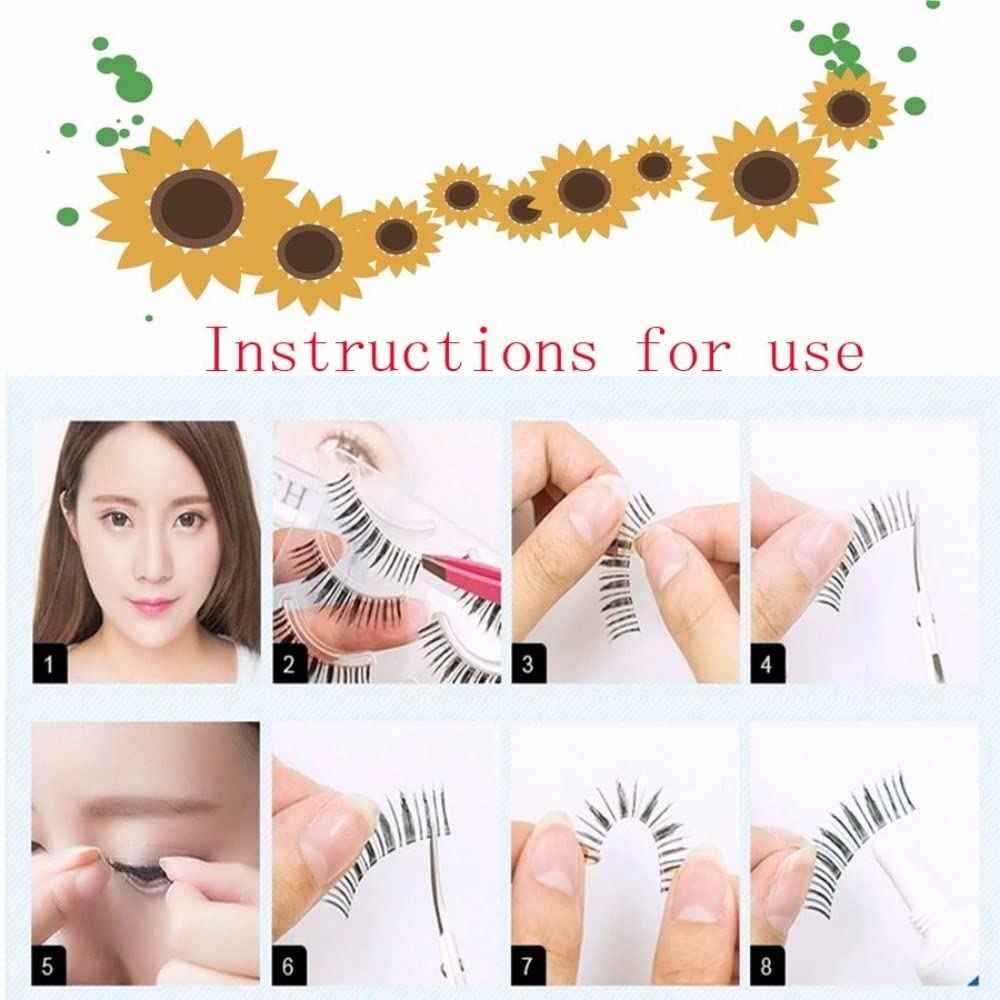 10 Pairs Soft False Eyelashes, Natural 3D Fake Eye Lashes with Shiny Rhinestones Makeup Party Extension Eyelashes Handmade Fake Lashes Volume Eyelash (Pack of 2)