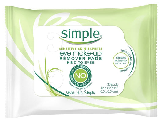 Simple Eye Make-Up Remover Pads 30 Count (2 Pack)