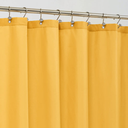 ALYVIA SPRING Yellow Shower Curtain or Liner with 3 Magnets - Soft Hotel Quality Fabric Shower Curtain for Bathroom, Light-Weight & Machine Washable - Standard Size 72x72, Mustard Yellow