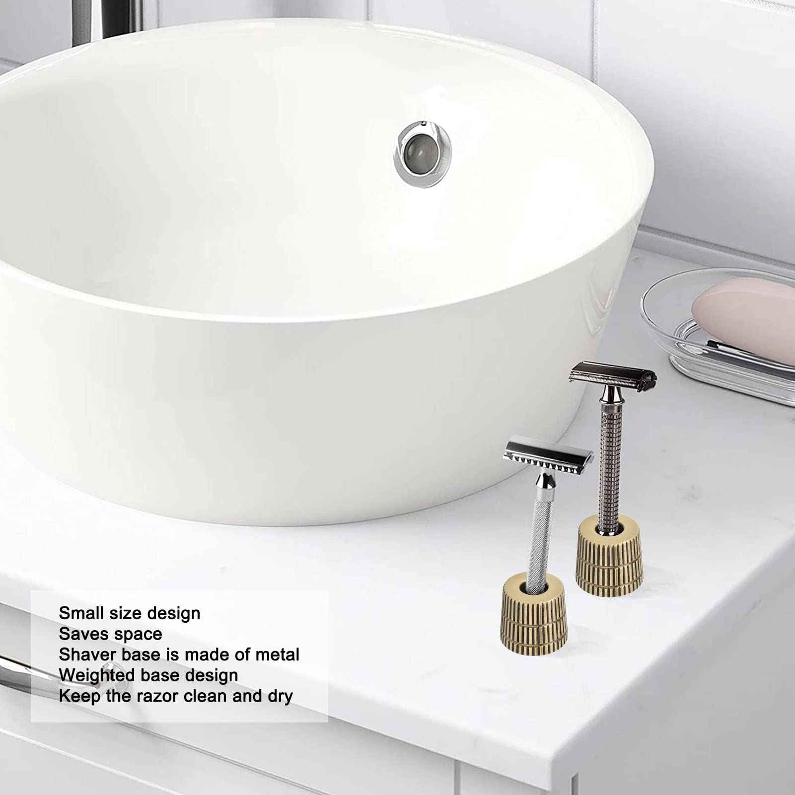 Brrnoo Metal Shaving Stand Base, Shaving Stand, Men Shaving Stand Double Edged Holder for Men Women, Safety Holder Base Shaver Accessories