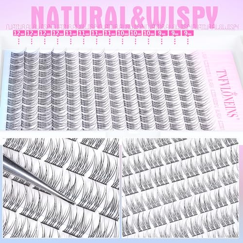 Wispy Cluster Lashes 168Pcs Natural Eyelash Extensions 9-12mm