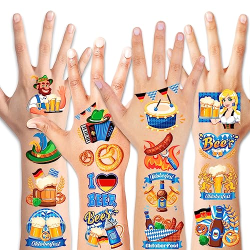 HOWAF Oktoberfest Temporary Tattoos 96pcs German Beer