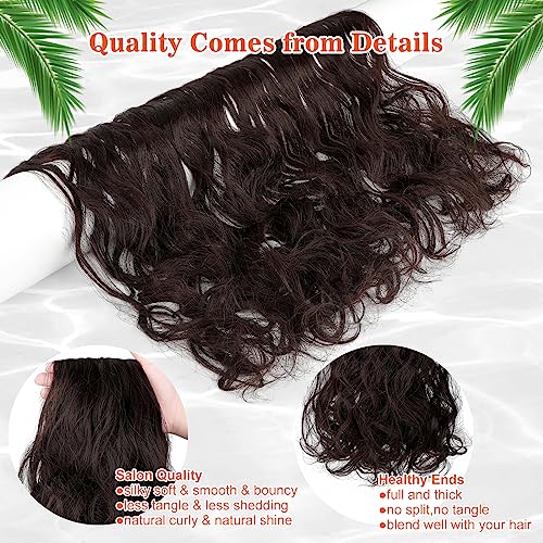 Hair Extensions Wavy 7 PCS Clip in 24" Long and Thick 170g Synthetic
