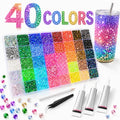 Bedazzling Kit with 40 Colors Jelly Rhinestones - 40000 Pcs 3mm Gems