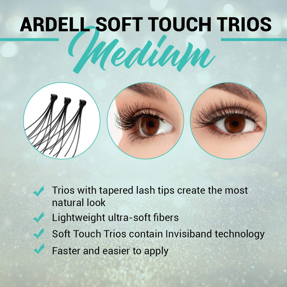 Ardell False Eyelashes Soft Touch Trios Individuals Medium Black 4 Pack