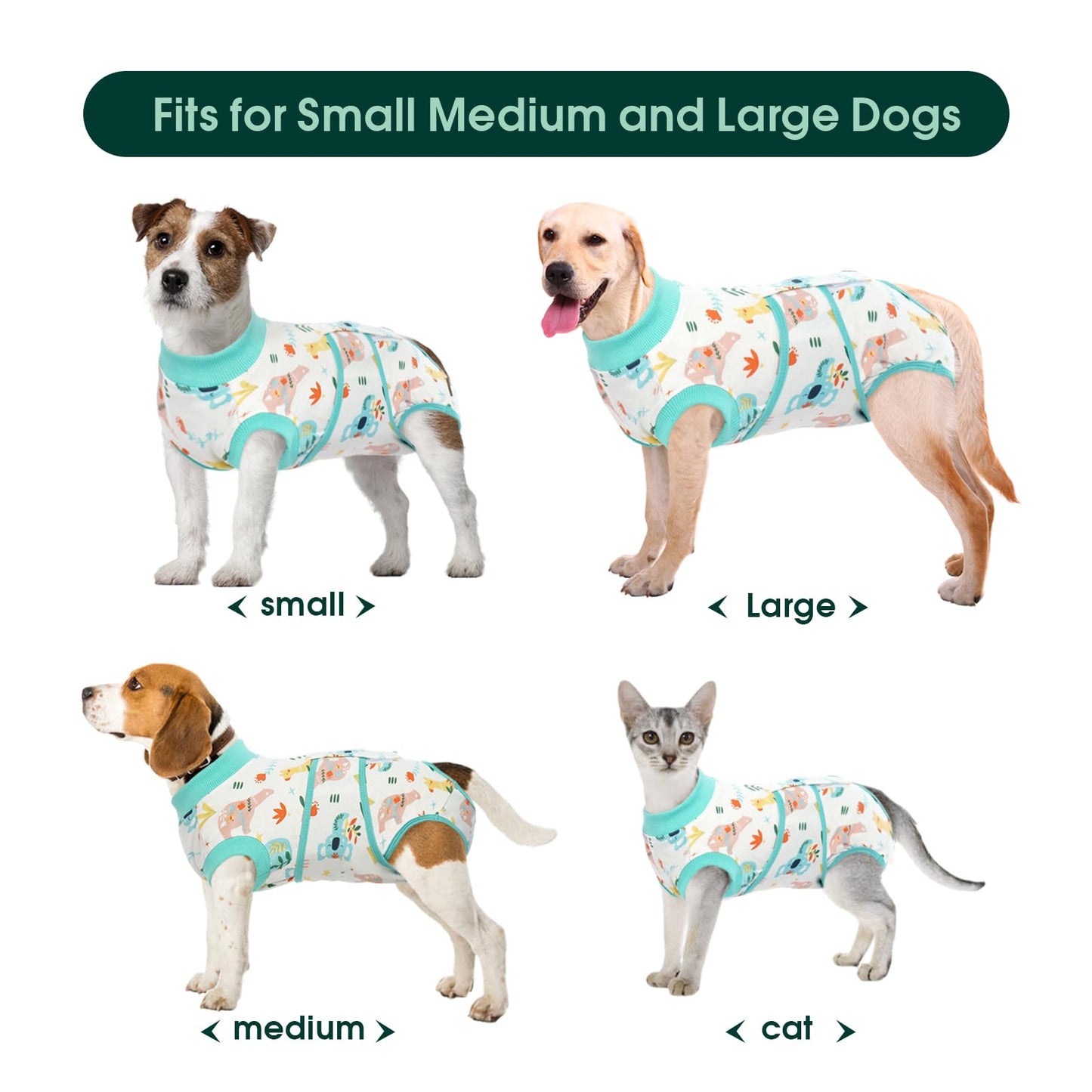 Kuoser Recovery Suit for Dogs Cats After Surgery, Professional Pet Recovery Shirt Dog Abdominal Wounds Bandages, Substitute E-Collar & Cone,Prevent Licking Dog Onesies Pet Surgery Recovery Suit