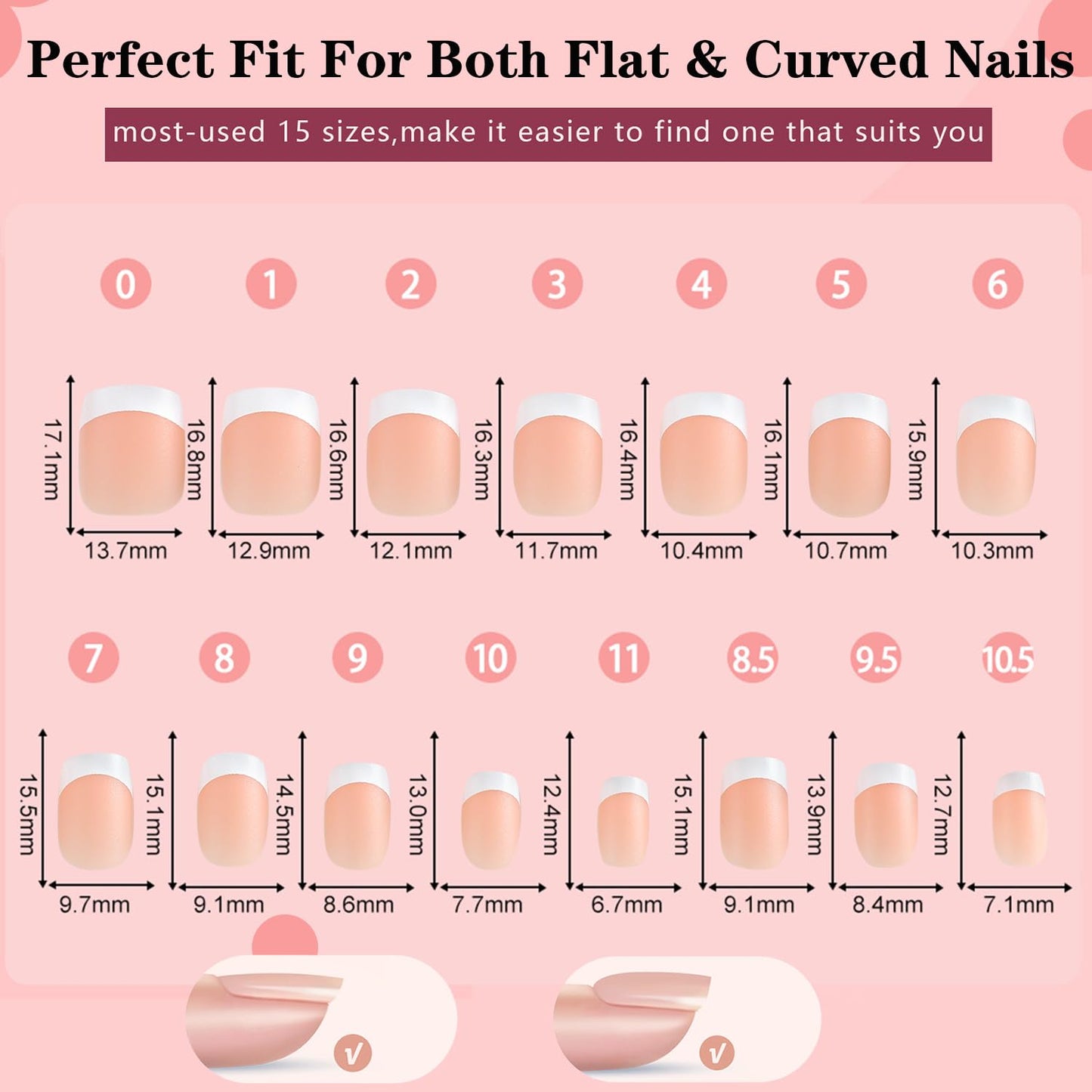 MAGIC ARMOR Almond Fake Gel Nail Tips 120pcs Almond Press on Nails Medium French Design Clear Full Cover Artificial Almond False Nails with Nail Glue for Home DIY Nail (Square Nail Tip-Brown)