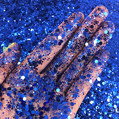 Dark Royal Blue - Face & Body Glitter - Chunky Glitter - Cosmetic Grade - Uses Include: Festival Rave Makeup Face Body Nails Resin Arts & Crafts, Resin, Tumblers