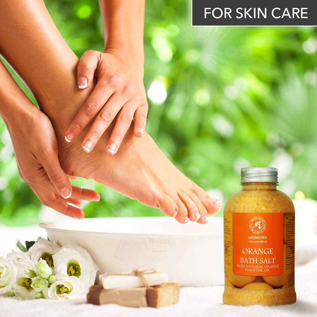 Orange Bath Salts w/Natural Orange Essential Oil 21.16 Oz - Good for Beauty - Bathing - Body Care - Wellness - Spa - Bath (Pack of 2)