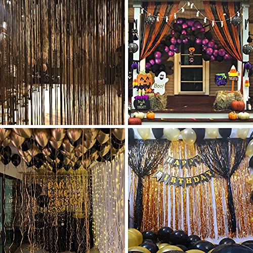 PartyWoo Foil Curtain 2 pcs, 3.3x6.6 ft Metallic Light Green Tinsel Curtains, Backdrop Curtain, Foil Fringe Curtains, String Curtain, Birthday Decorations, Party Backdrop, Wedding Backdrop