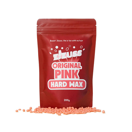 ZIZUSS Hard Wax Beads for Hair Removal, Original Pink, 200g - Smoothening Wax for All Skin Types - Easy to Use for Legs, Arms, Underarms, Bikini Line