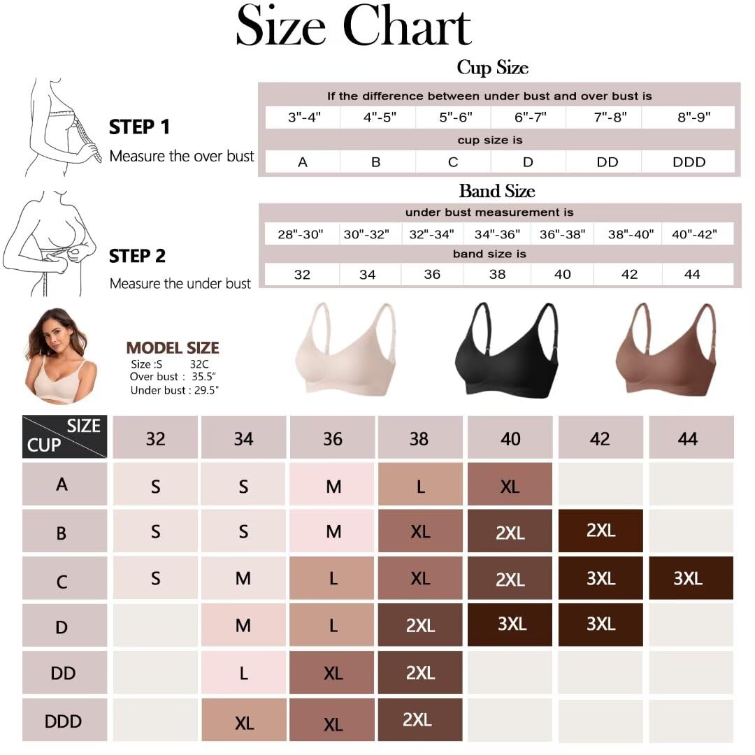 Vertvie Womens Seamless Bra No Underwire Comfort Push Up Bras Buttery Soft Wireless Bralette Full Coverage Sport Everyday Bra(Pink,Small)