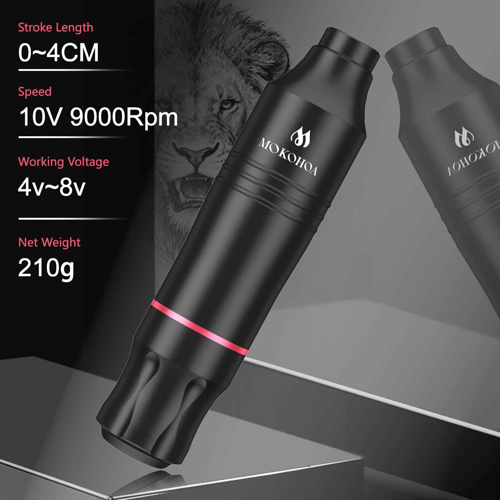 Mokohoa Tattoo Set for Beginners machine Gun Kit, Rotary Powerful Motor,Complete另一Professional Cartridge Needles Stencil Transfer Paper,Proctice Skin and Transfer Paper, Starter Tattoo Ink (Black)