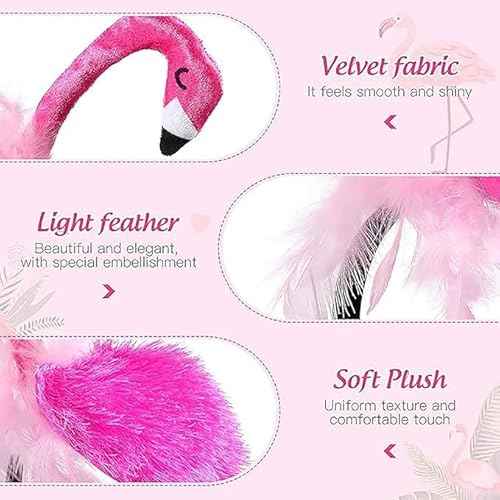 Pink Flamingo Headband Cute Flamingo Hat Creative Flamingo Headdress for Halloween Flamingo Headband for Women Carnival Tropical Party Hair Accessory