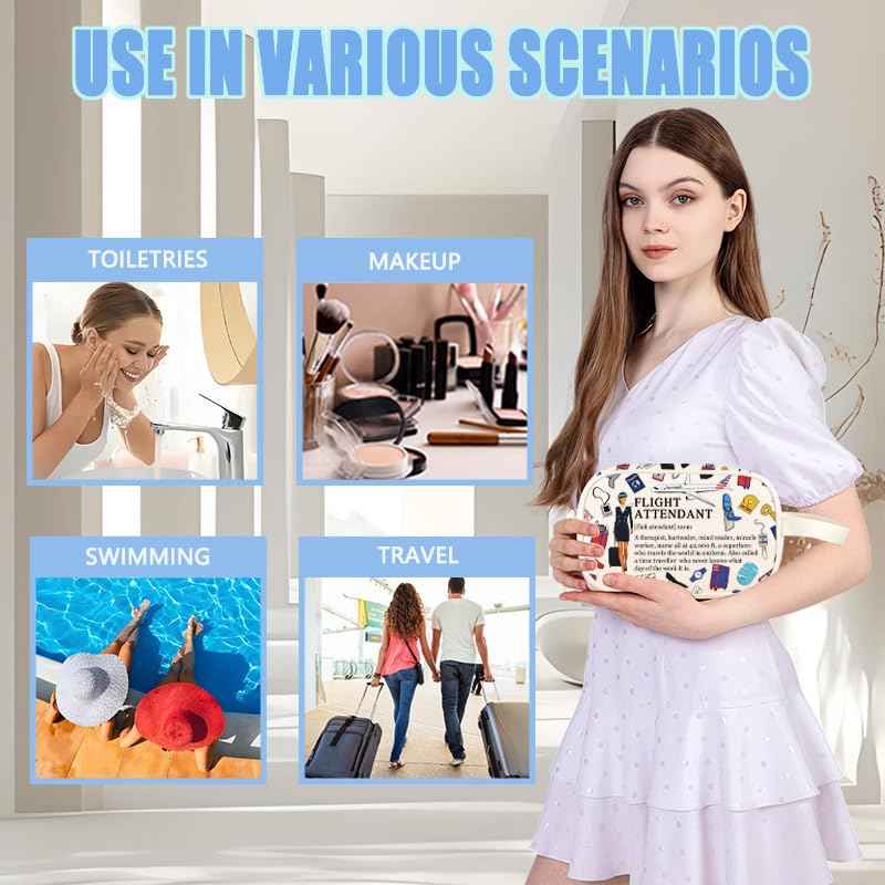 MEIKIUP Flight Attendant Gifts Air Stewardess Cosmetic Travel Bag Stewardess Aviation Makeup Pouch (Flight Attendant TMG)