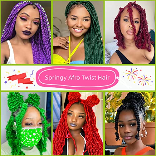 10 Inch Wrapping Hair for Soft Locs,Cuban Twist Hair 8 packs Pre-Separated Springy Afro Twist Hair Extension for Women Kids, Kinky Afro Twist Crochet Hair Natural Black Spring Twist Hair